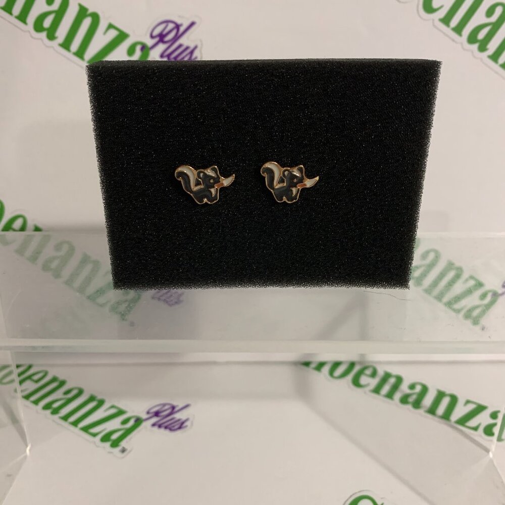 Thorn & Fable Earrings Studs Studded Choose Violence Skunk Holding Knife